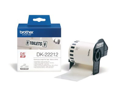 Etikett BROTHER DK-22212 Löpande plastfilm Vit 62mm x 15,24m