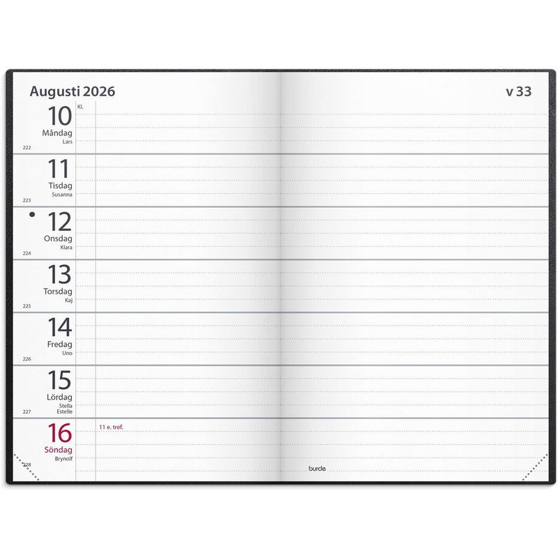 Fickagenda 2026 svart