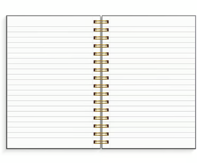 Anteckningsbok Burde Spiral Flower Linjerad Svart A5