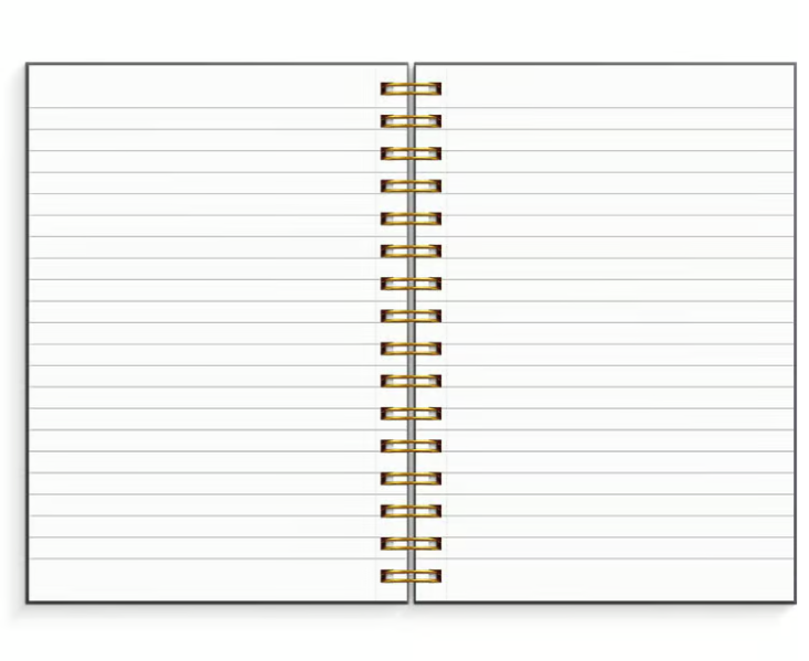 Anteckningsbok Burde Spiral Flower Linjerad Svart A5