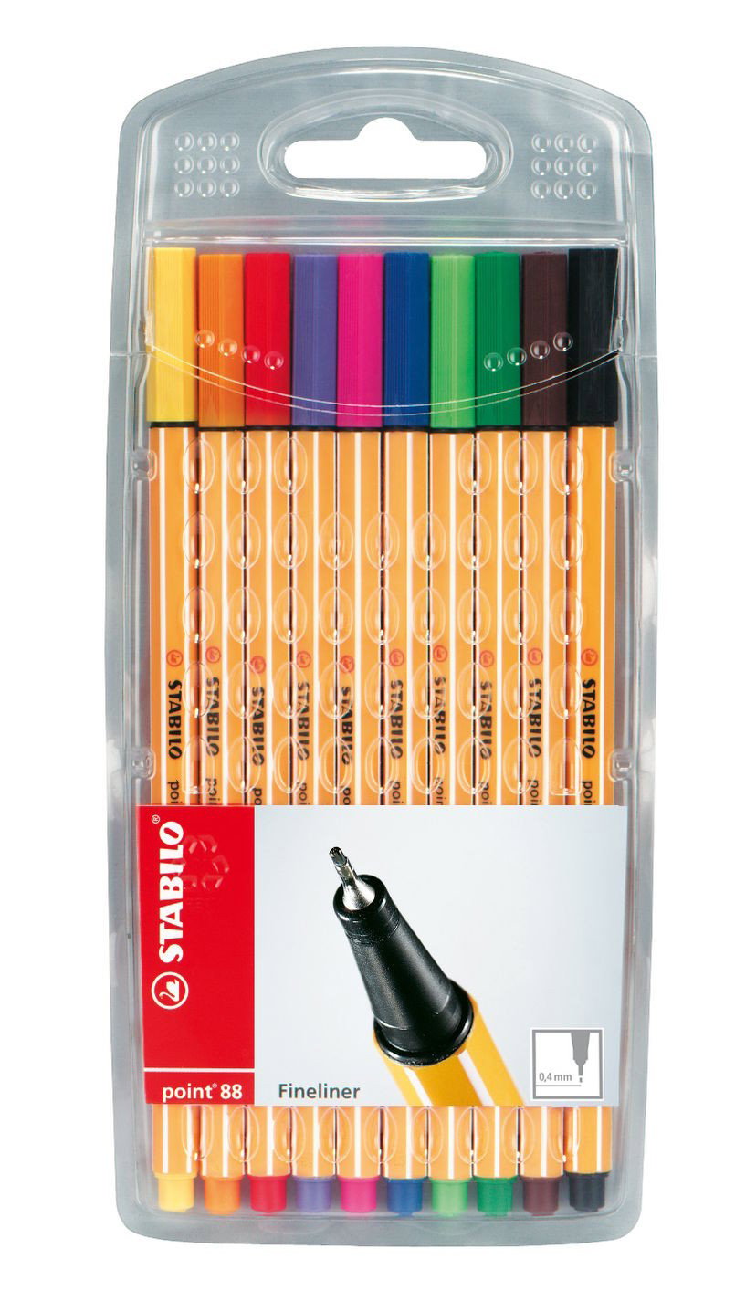 Fiberpenna Stabilo Point 88, 10 st/fp