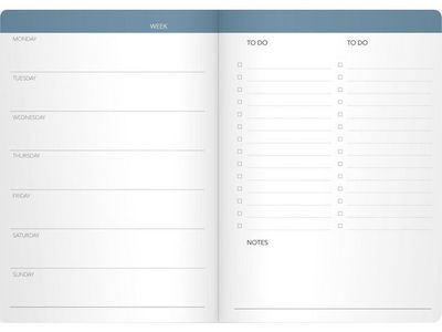 Kalender Week planner odaterad blå- 1051