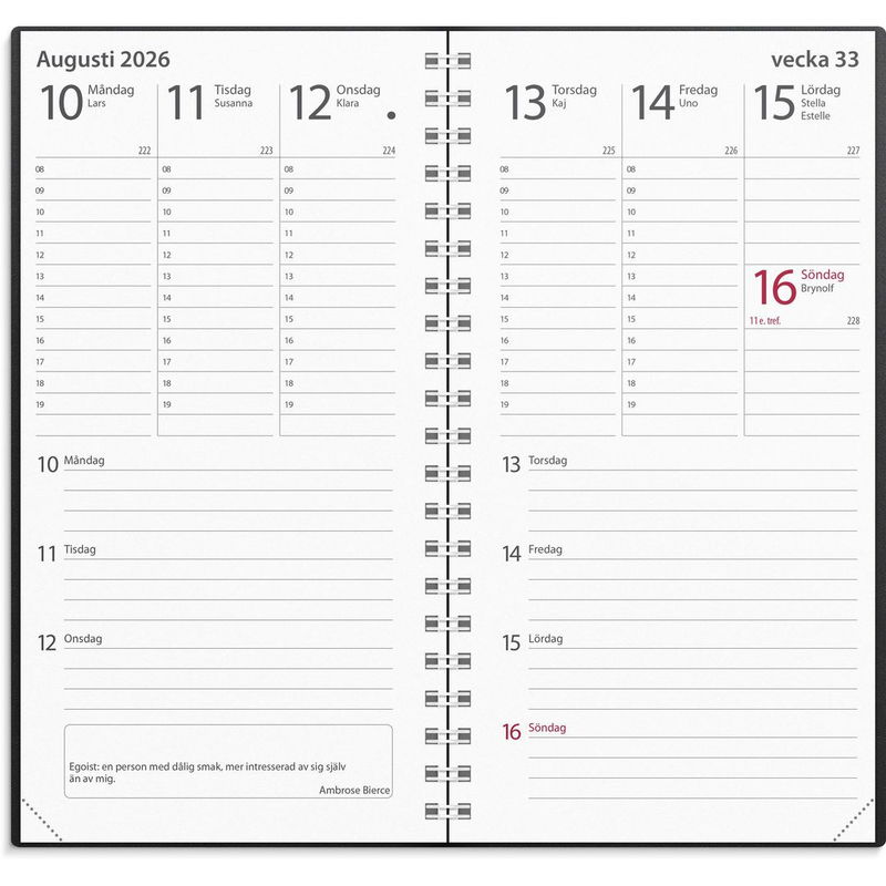 Kalender Minister 2026 svart Kalender Minister 2026 svart