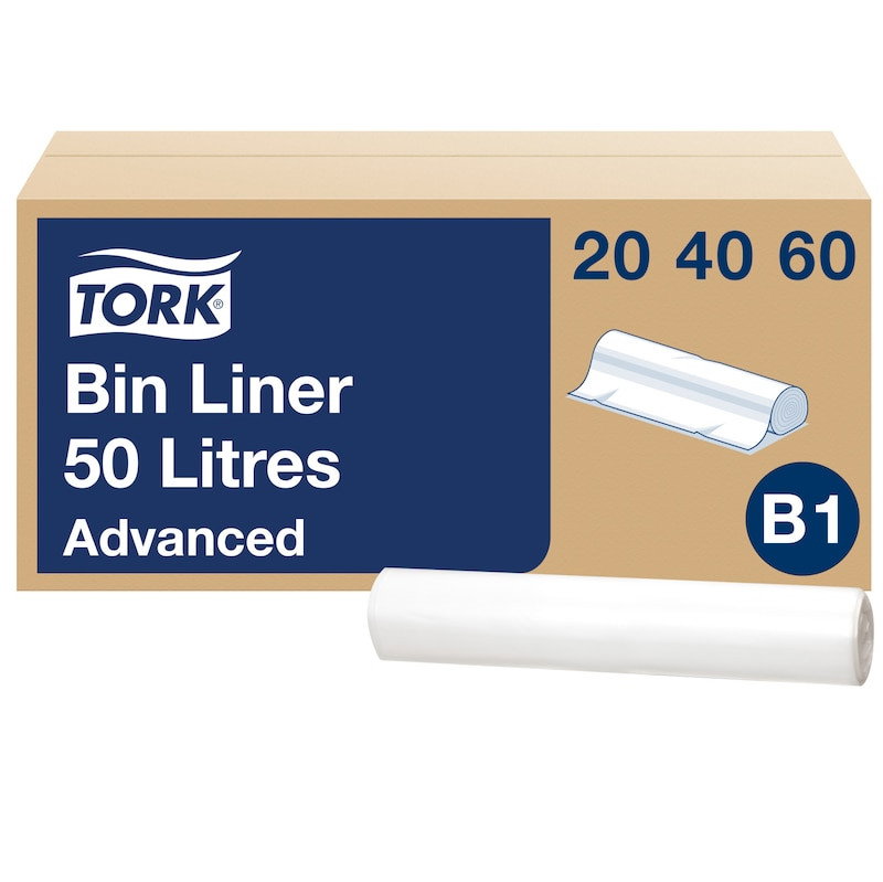Sopsäck Tork B1 50L Transparent, 25 st/rl