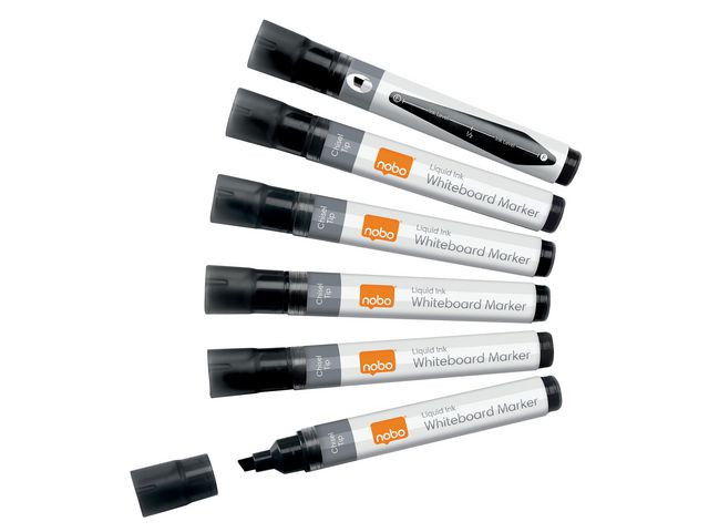 Whiteboardpenna NOBO Liq sned svart 10/fp