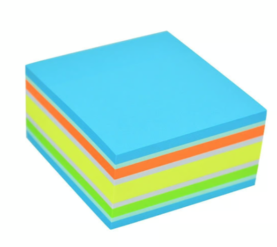 Notiskub Stick´n Pastell/Blå Neon 76x76mm 400 Blad