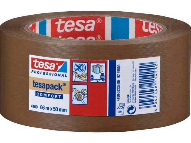 Packtejp Tesa 4100 Comfort PVC Brun 50mm x 66m