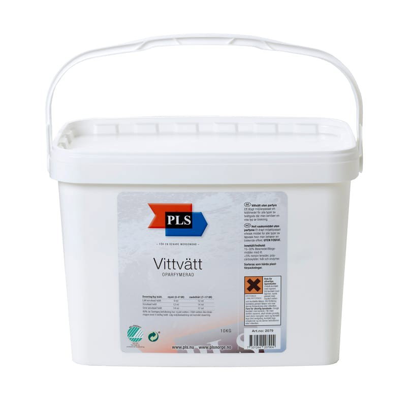 Tvättmedel PLS Vittvätt oparfymerad 10kg