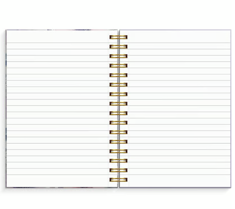 Anteckningsbok Burde Spiral Flower Linjerad Lila A5