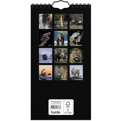 Väggkalender Wild animals 2026