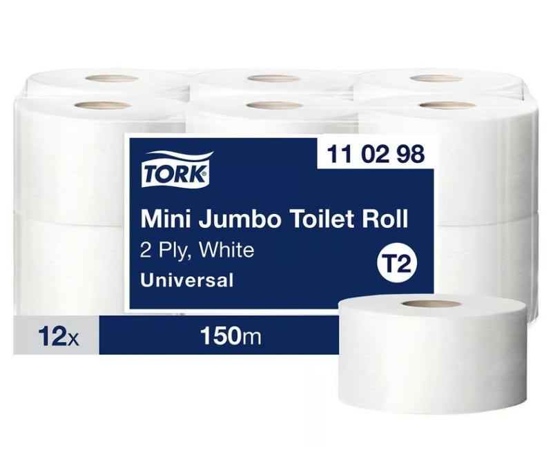 Toalettpapper Tork T2 Mini Universal 2-lag, 12/fp