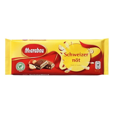 Choklad Marabou Schweizernöt 100g, 22 st/fp