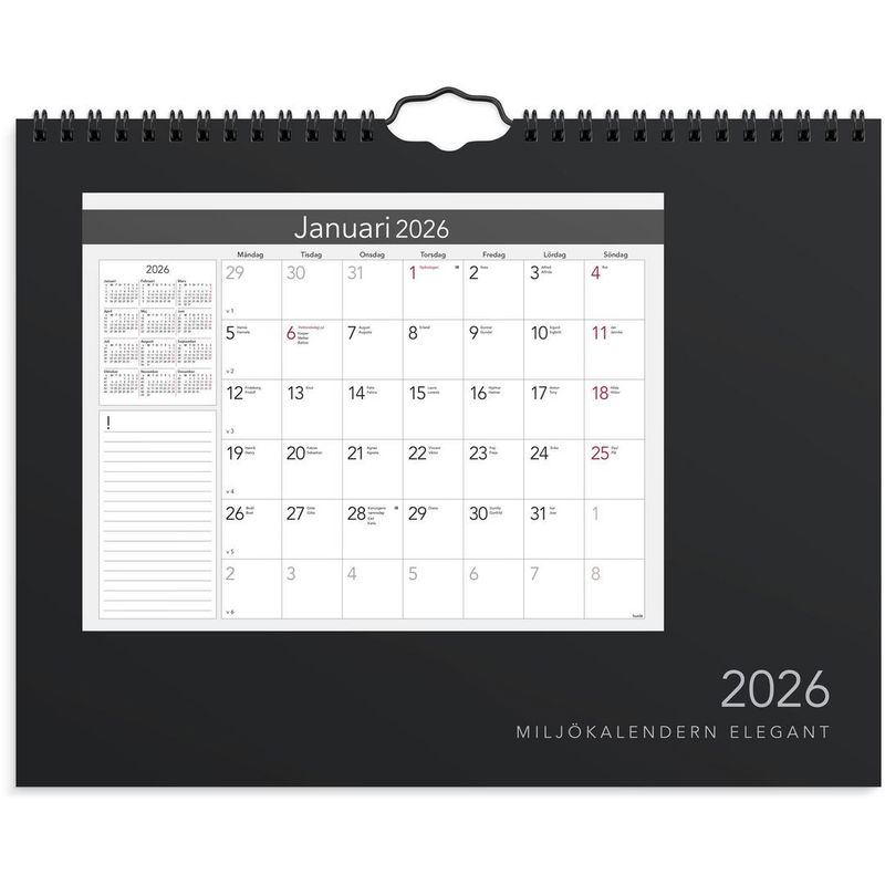 Väggkalender Miljökalendern Elegant 2026