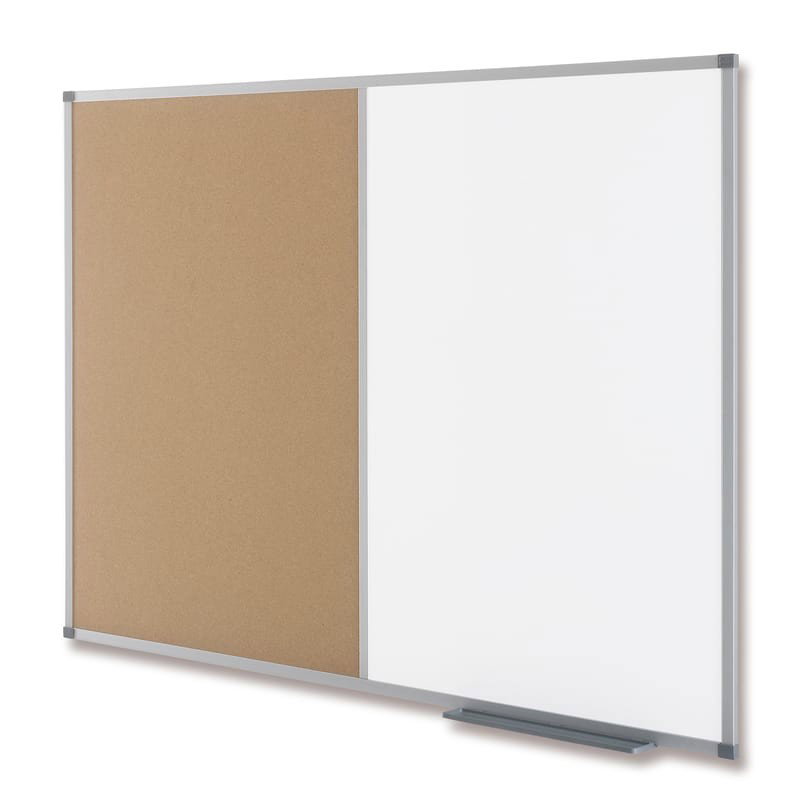 Anslagstavla Kombi vit/kork 120x90cm