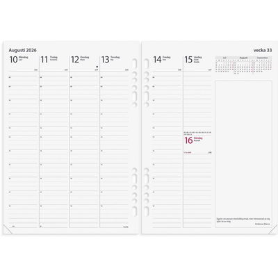 Business Systemkalender 2026 konstläder svart