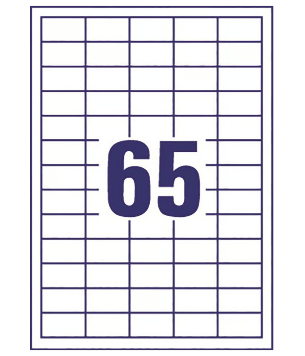 Etikett 38,1x21,2mm 6500/fp