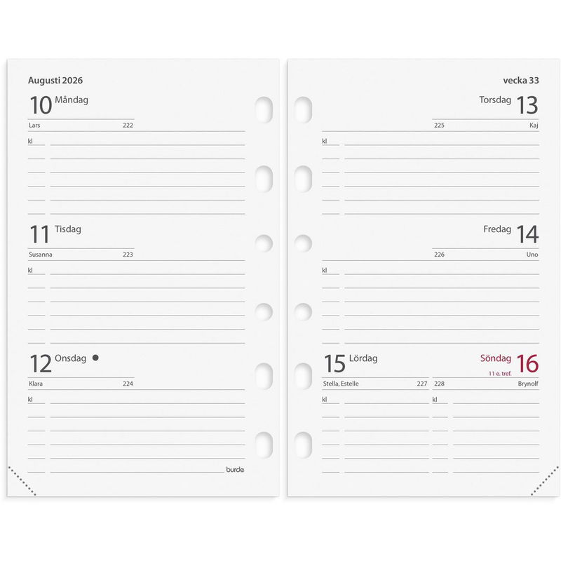 Compact Systemkalender 2026 skinn svart