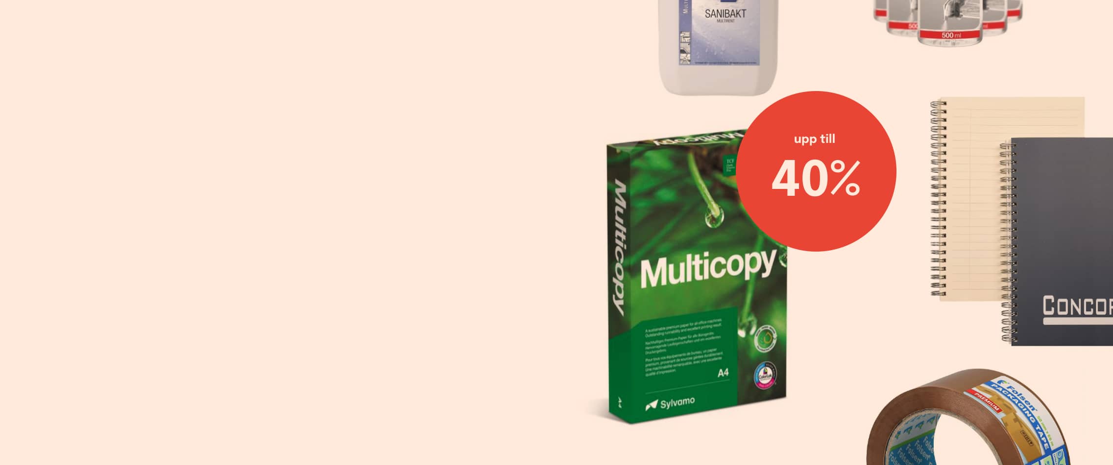 Kontorsmaterial - Köp ur ett komplett sortiment för kontor, lager, städning och lokalvård med personlig service och snabba leveranser.