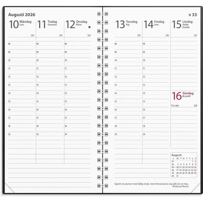 Kalender Interplano 2026 plast svart