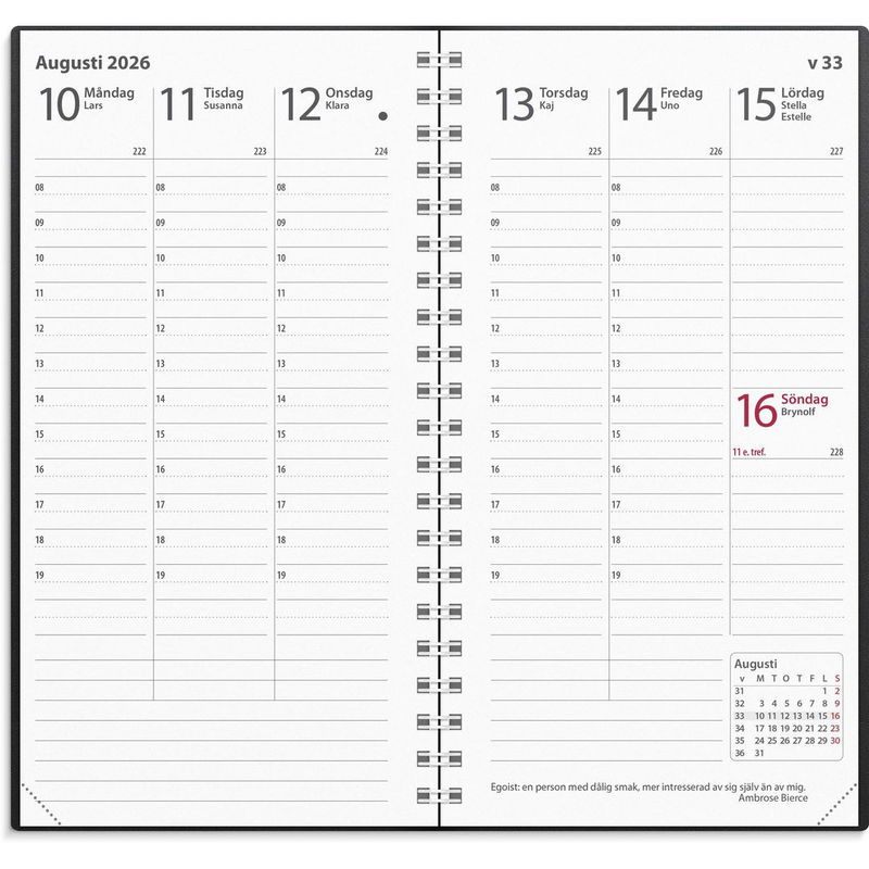 Kalender Interplano 2026 plast svart