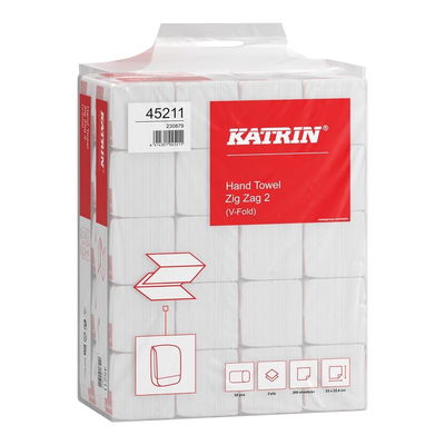 Pappershandduk Katrin Zig Zag 2-lag, 4000 st/bal