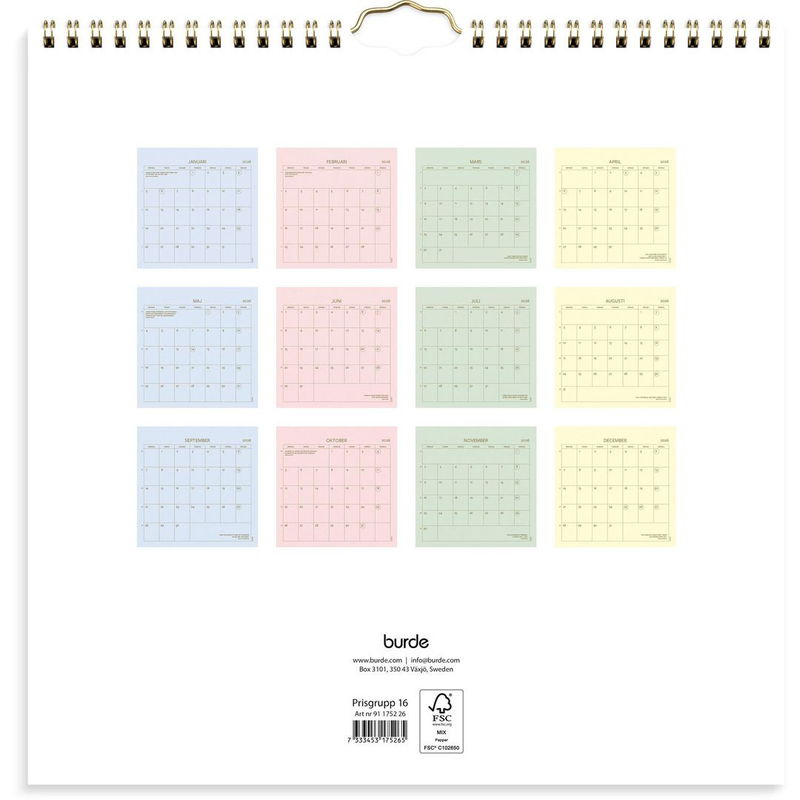 Väggkalender Color 2026