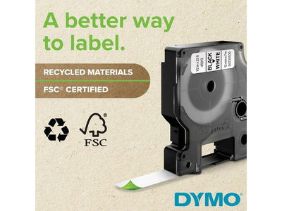 Märkband DYMO D1 12mm röd på vit