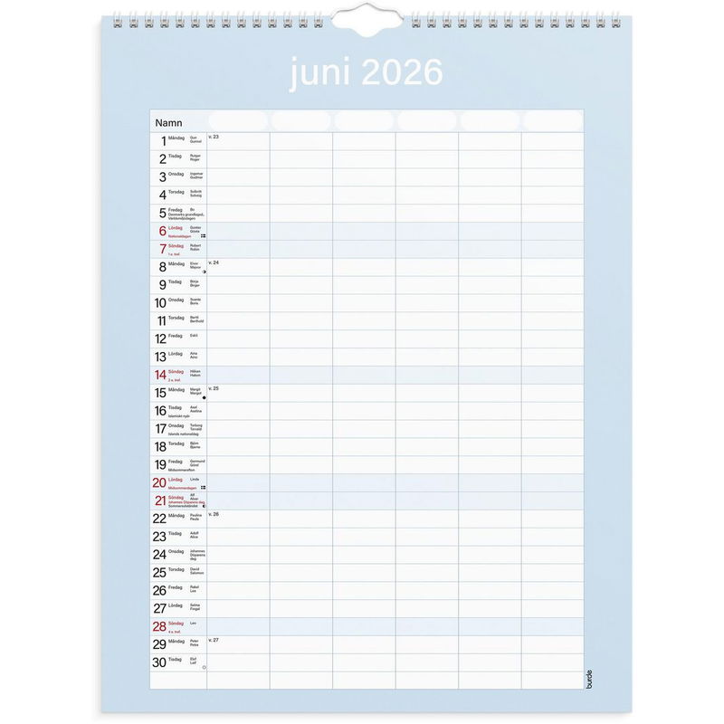 Familjekalendern Praktisk 2026