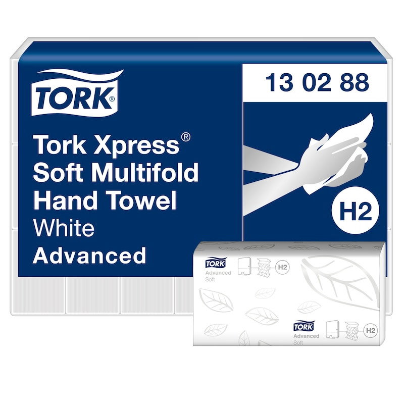 Pappershandduk Tork H2 Adv 2-lg 213x320mm, 2856 st/fp