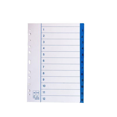 Pärmregister papper 1-12 A4, 10 st/fp