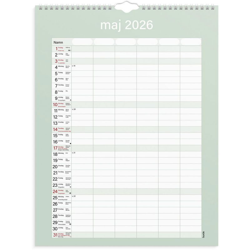 Familjekalendern Praktisk 2026