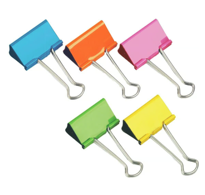 Pappersklämma Fold Back 41mm olika färger, 10/fp