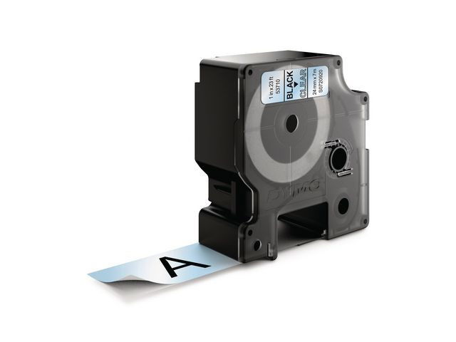 Märkband Dymo D1 24mm Svart/Klar 7m
