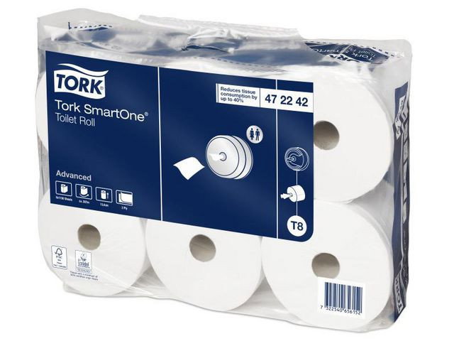 Toalettpapper TORK T8 SmartOne Advanced 2-lag, 6/fp