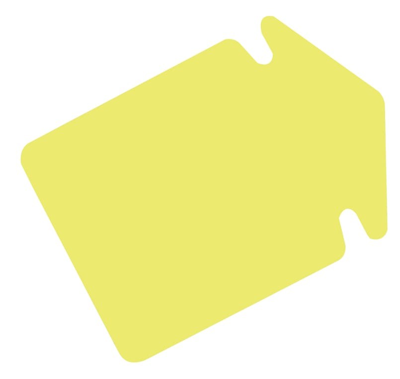 Skyltkartong Pil liten fluor gul 13 x 9 cm, 25 st/fp