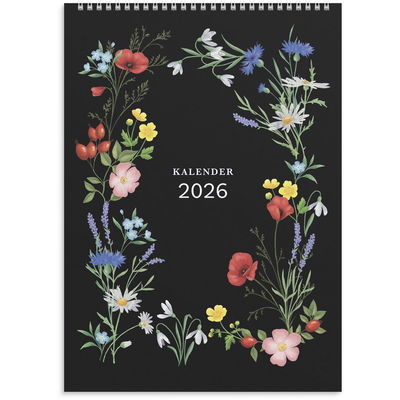 Väggkalender Illustrerad blomster 2026