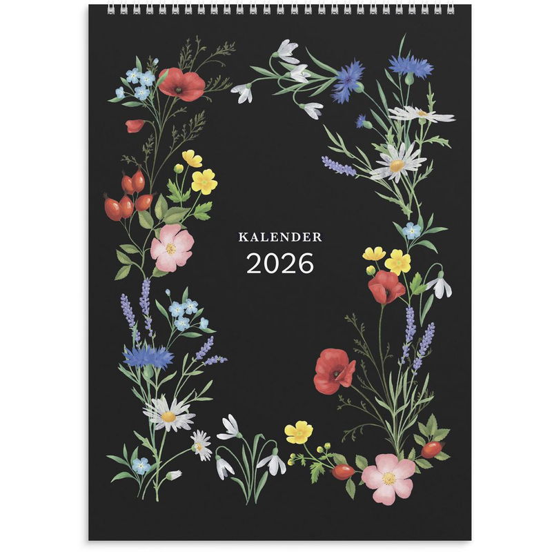 Väggkalender Illustrerad blomster 2026