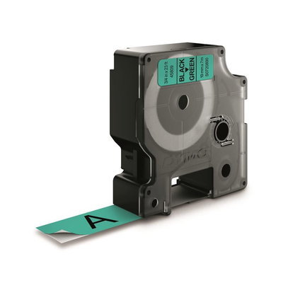 Dymo- Märkband D1 19mm Svart/Grön 7m