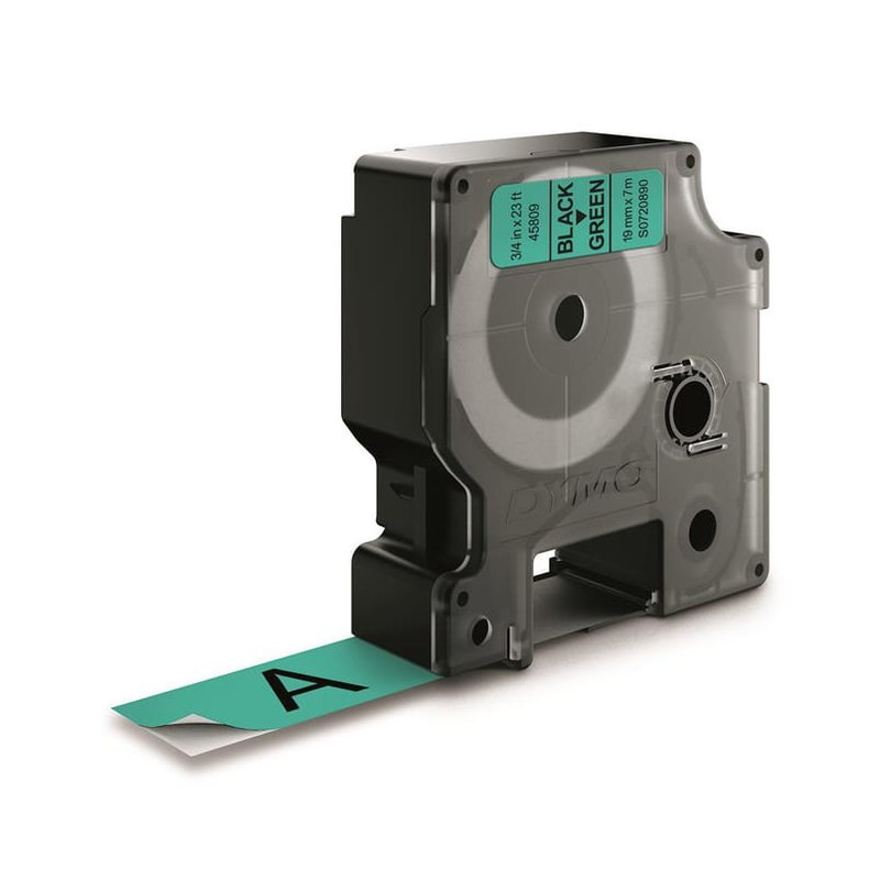 Dymo- Märkband D1 19mm Svart/Grön 7m