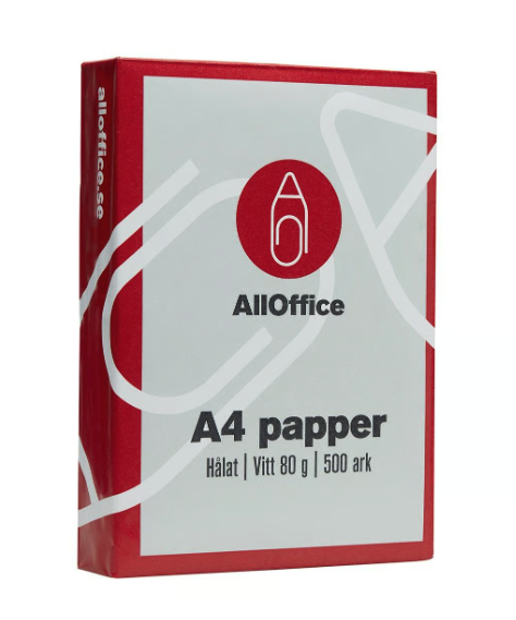 Kopieringspapper AO A4 80g Hålat, 5x500/krt