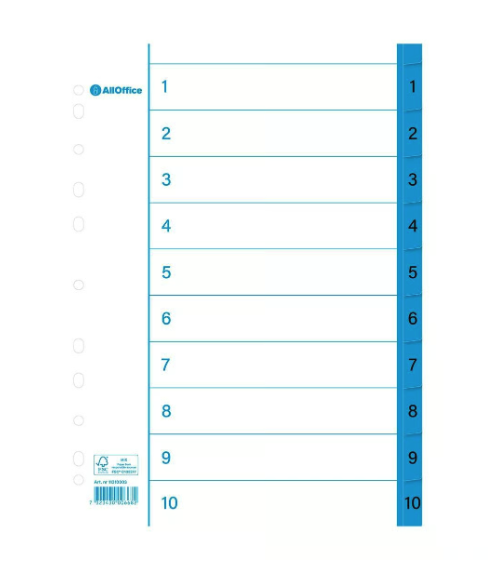 Pärmregister papper 1-10 A4