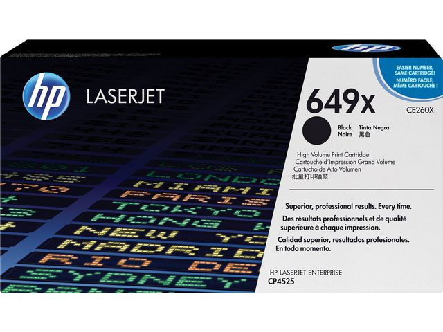 Toner HP CE260X 649X 17K svart Toner HP CE260X 649X 17K svart