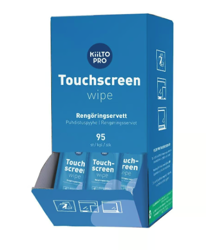 Rengöringsduk Kiilto Pro Touchscreen Wipes Singelpack, 95/fp