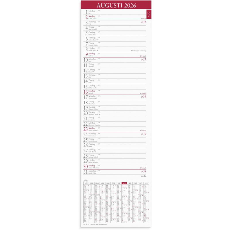 Stor Bordskalender 2026
