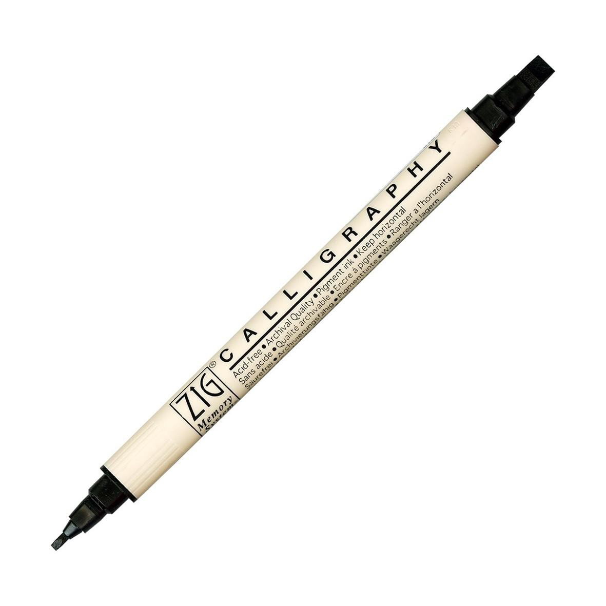 Kalligrafipenna Zig Permanent 2-spets svart