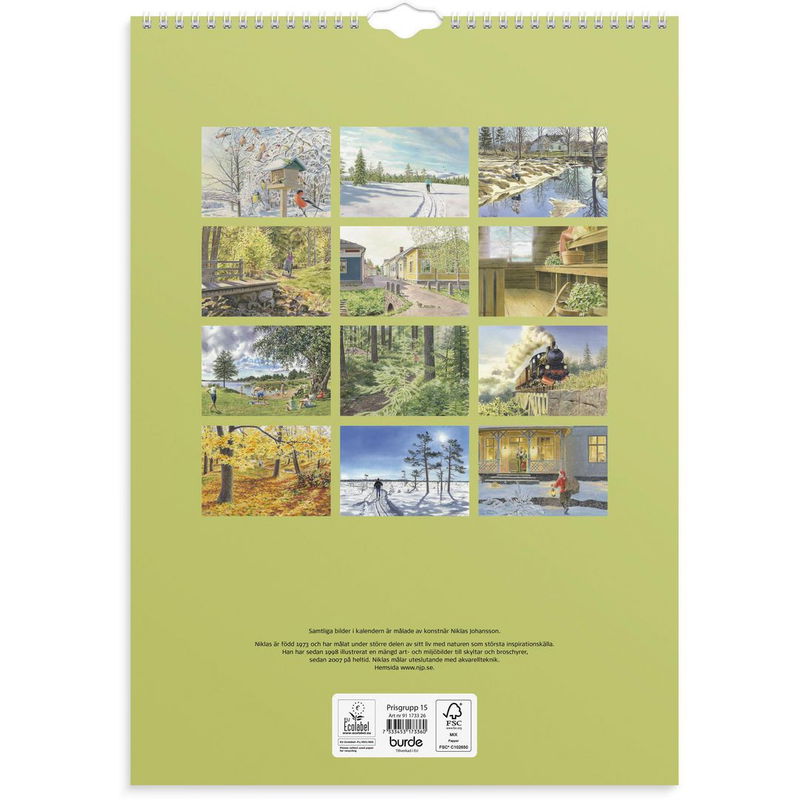 Väggkalender Klassiska Sverige 2026
