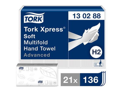 Pappershandduk TORK Advanced H2 Xpress 2-lag, 2856/FP