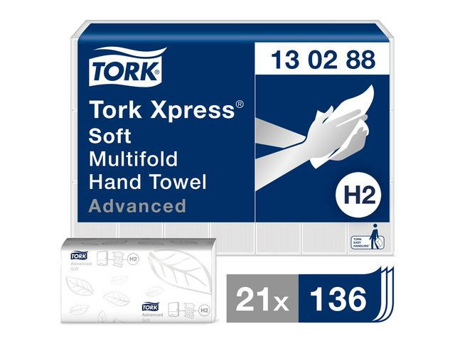 Pappershandduk TORK Advanced H2 Xpress 2-lag, 2856/FP