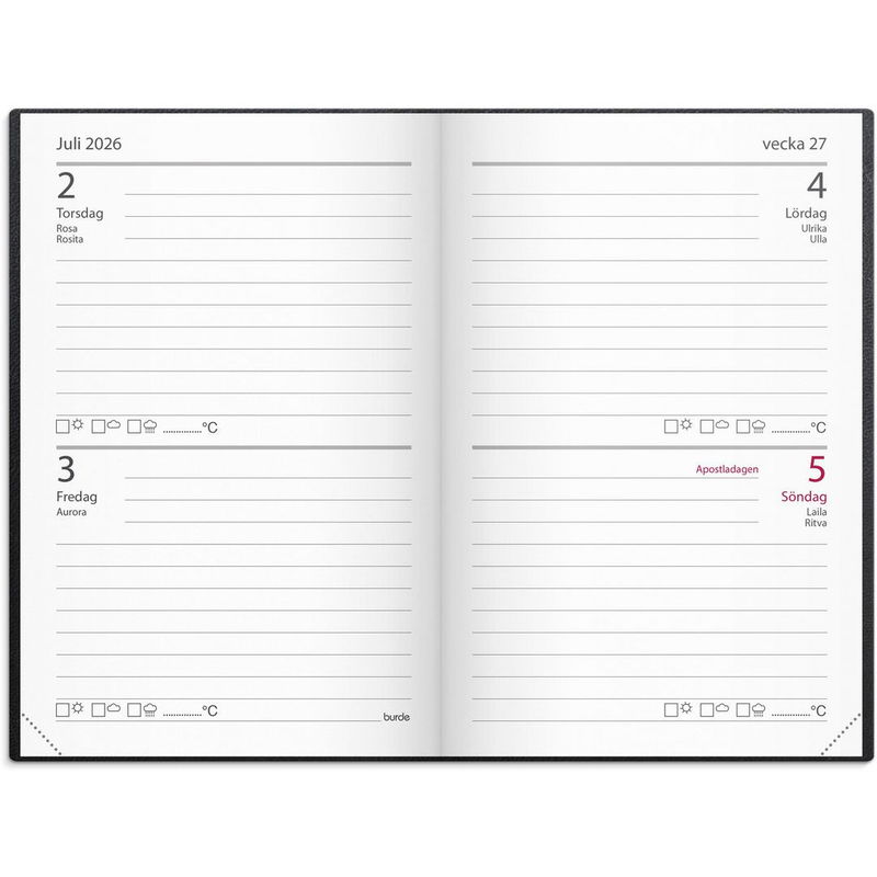 Kalender Stora Fick 2026 svart