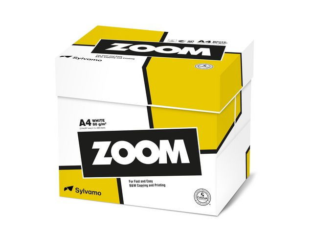 Kopieringspapper ZOOM A4 80g Ohålat Xpressbox, 2500/krt